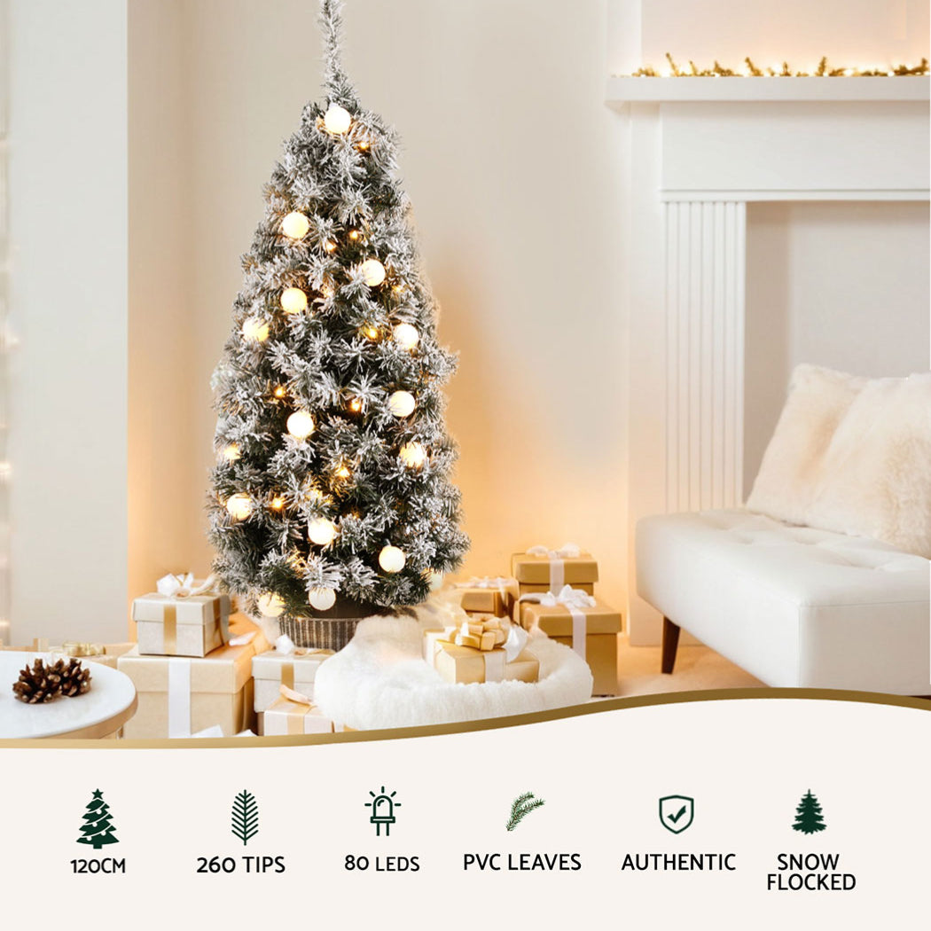 4FT (1.2m) Small Potted Christmas Tree with LEDs - Homecoze