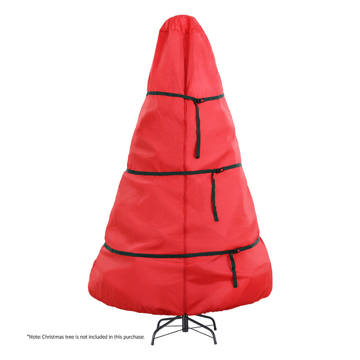 Jingle Jollys Christmas Tree Storage Bag Fits Up to 8ft Tree Xmas Bag Zipper Red - Homecoze