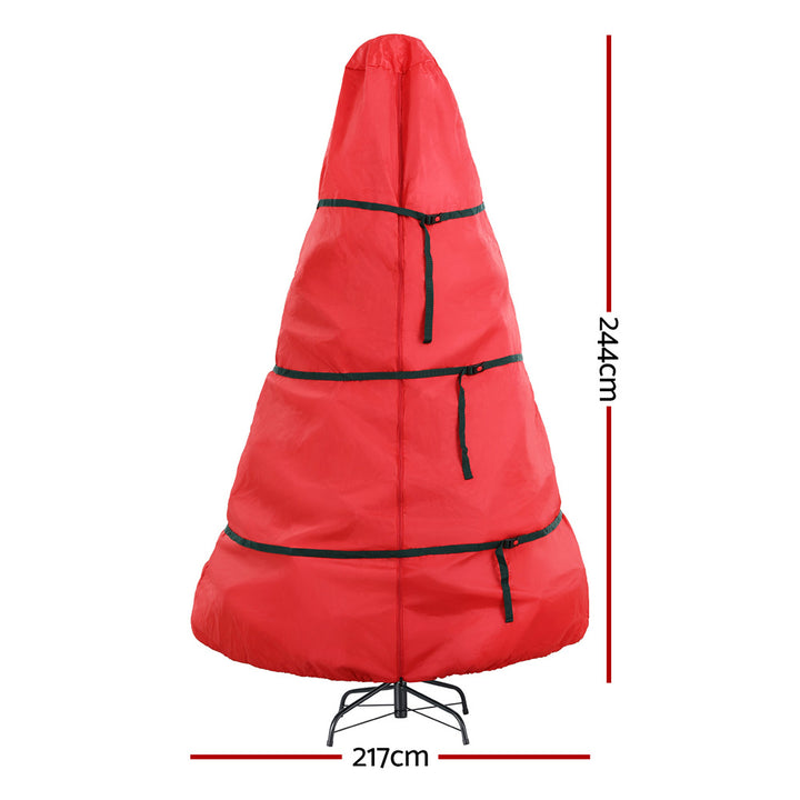 Jingle Jollys Christmas Tree Storage Bag Fits Up to 8ft Tree Xmas Bag Zipper Red - Homecoze