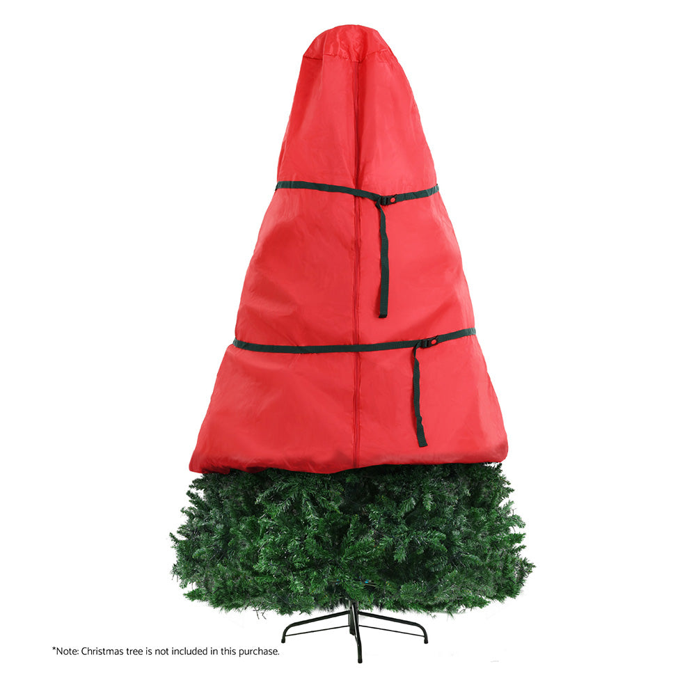 Jingle Jollys Christmas Tree Storage Bag Fits Up to 8ft Tree Xmas Bag Zipper Red - Homecoze