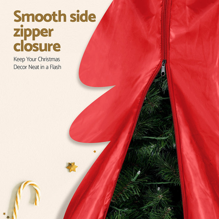 Jingle Jollys Christmas Tree Storage Bag Fits Up to 8ft Tree Xmas Bag Zipper Red - Homecoze