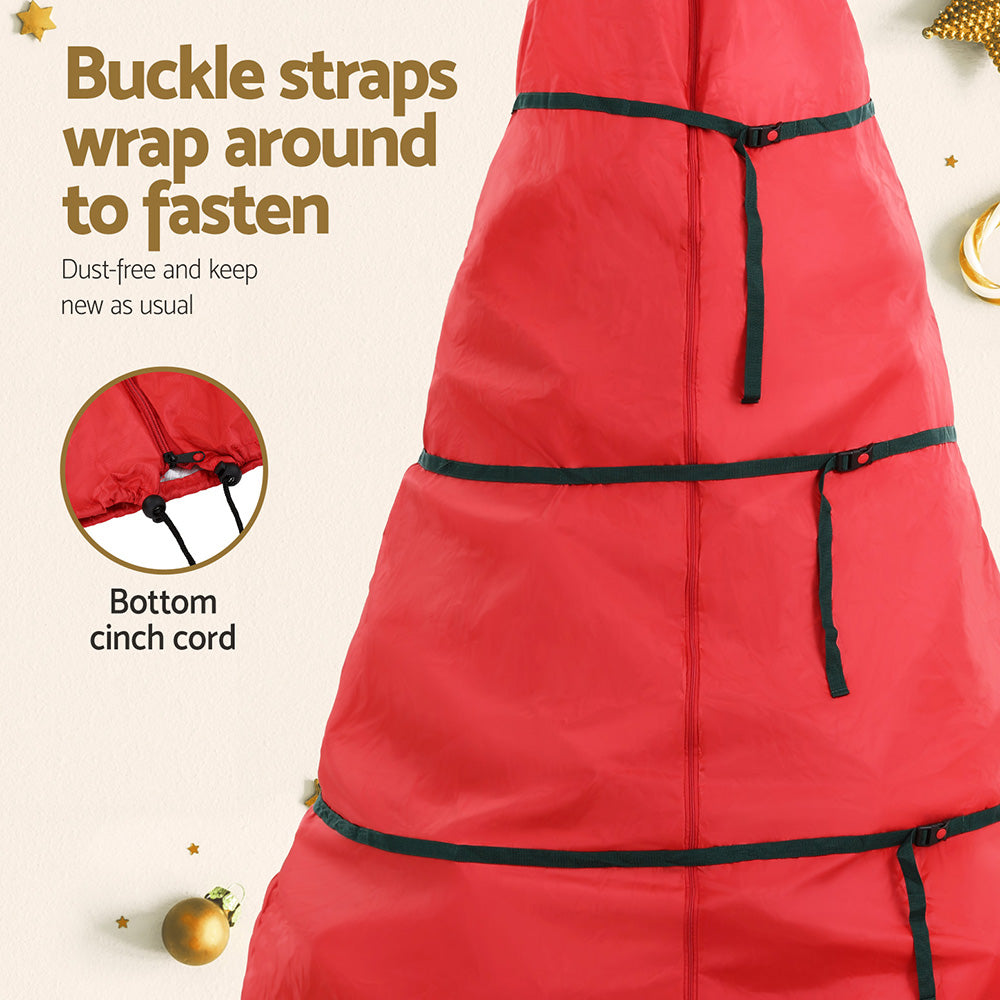 Jingle Jollys Christmas Tree Storage Bag Fits Up to 8ft Tree Xmas Bag Zipper Red - Homecoze
