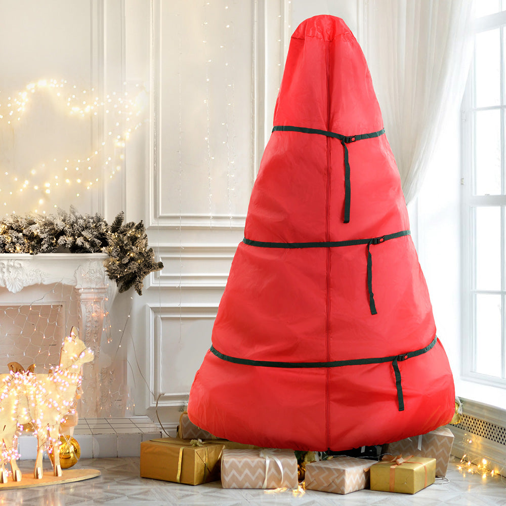 Jingle Jollys Christmas Tree Storage Bag Fits Up to 8ft Tree Xmas Bag Zipper Red - Homecoze