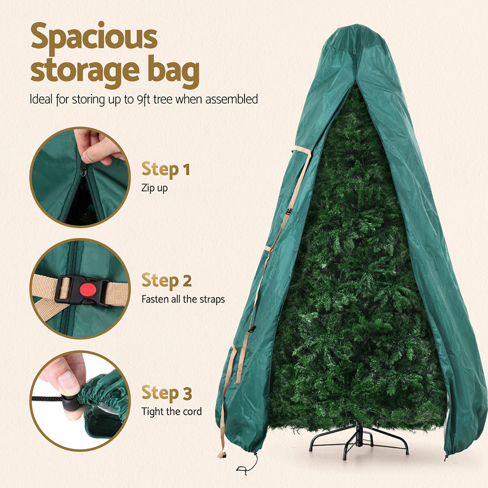 Jingle Jollys Christmas Tree Storage Bag Fits Up to 9ft Tree Xmas Bag Green - Homecoze