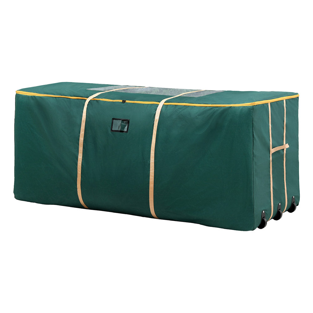 Jingle Jollys Christmas Tree Storage Bag Up to 10ft Visible Handle Wheels Green - Homecoze