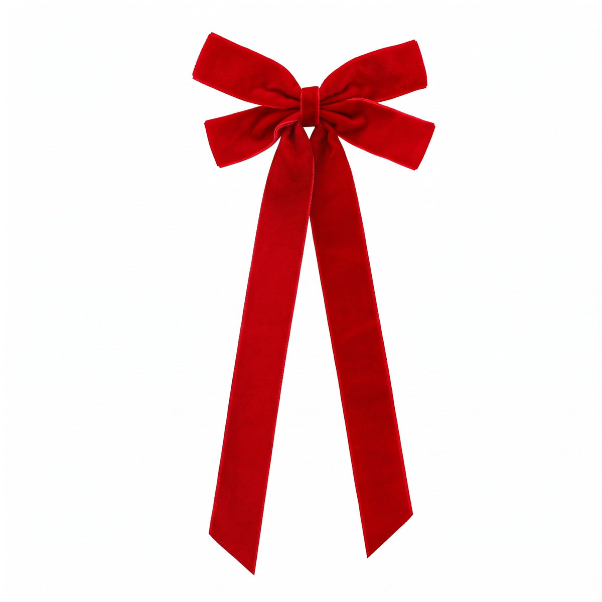 12PC Velvet Christmas Tree Bow Set - Red