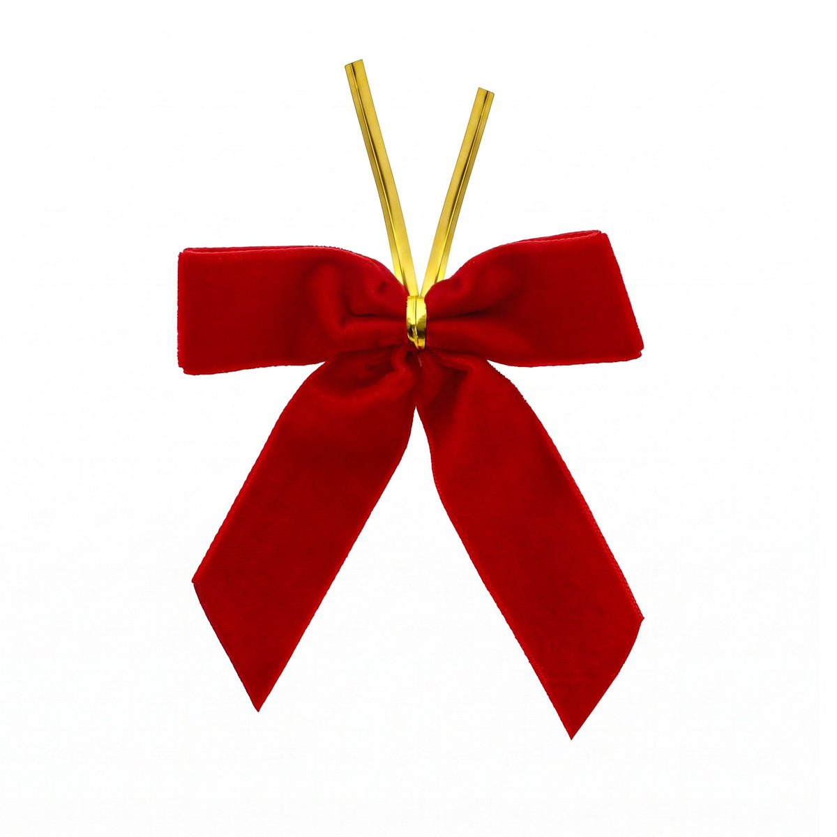 24PC Velvet Christmas Tree Bow Set - Red