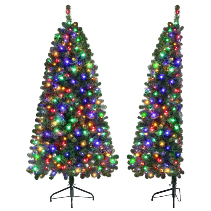 Jingle Jollys Christmas Tree 1.8M LED Corner Xmas Tree Half 8 Modes Multi-color - Homecoze