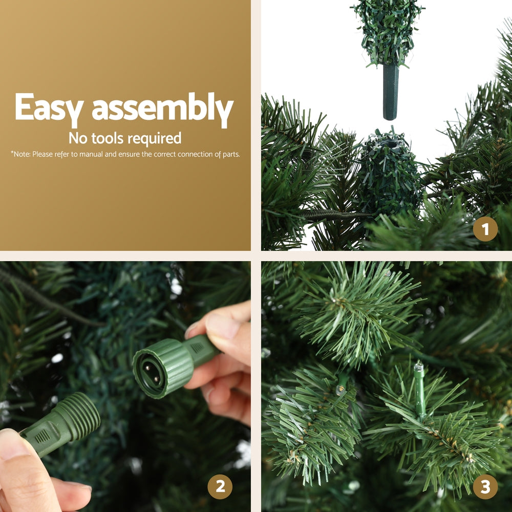 Jingle Jollys Christmas Tree 1.8M LED Corner Xmas Tree Half 8 Modes Multi-color - Homecoze