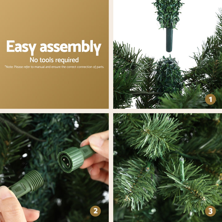 Jingle Jollys Christmas Tree 1.8M LED Corner Xmas Tree Half 8 Modes Multi-color - Homecoze