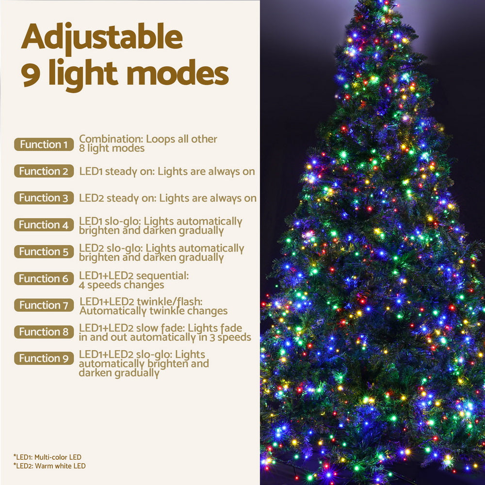 7FT Pre-lit Multicolour LED Christmas Tree - 1000 Tips