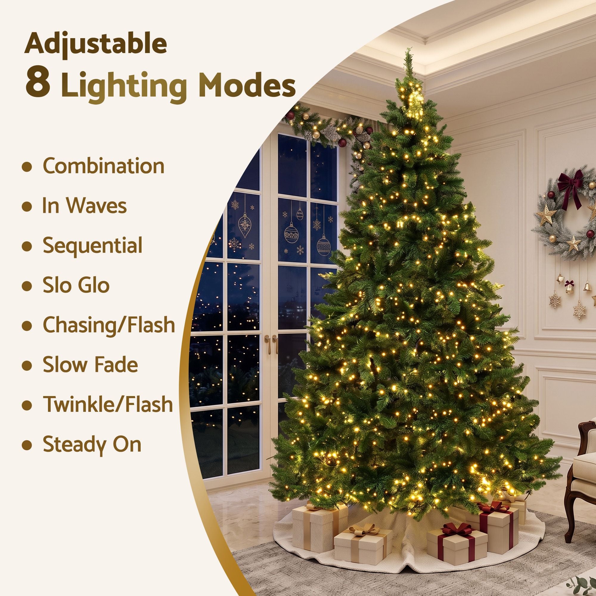 9FT Pre-lit LED Christmas Tree - 1831 Tips