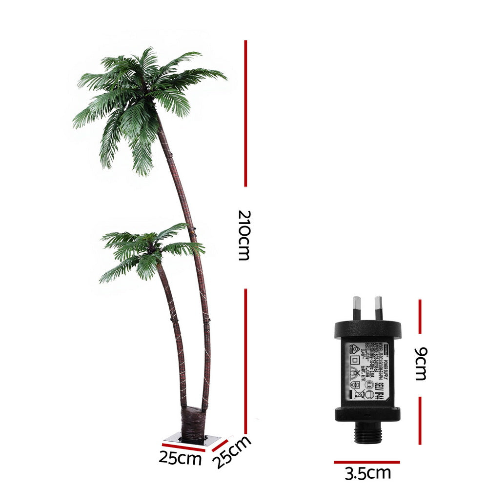 Jingle Jollys Christmas Tree 2.1m LED Lighted Xmas Palm Trees Party Decorations - Homecoze