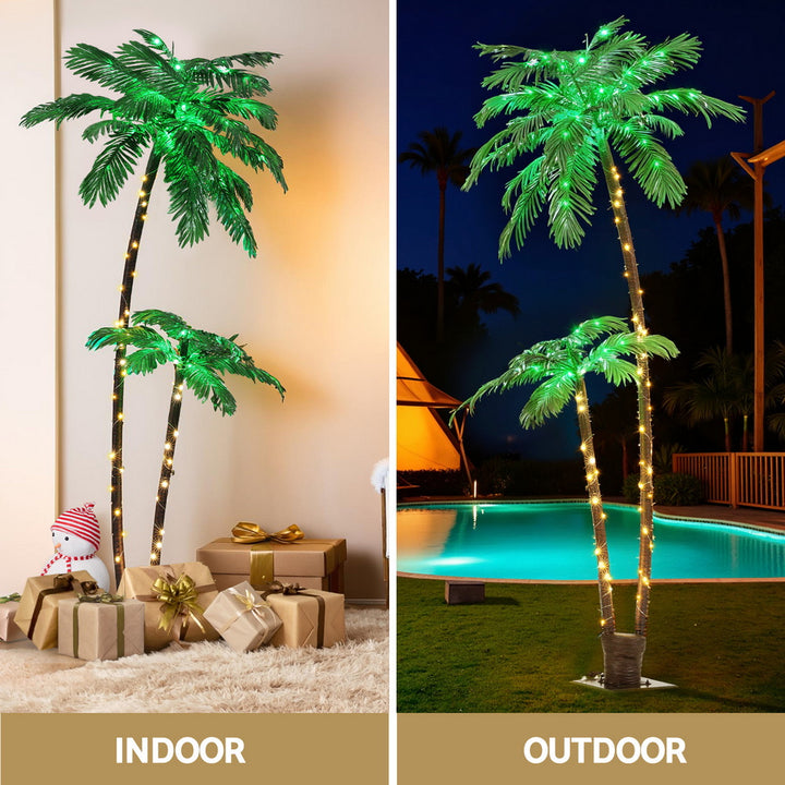 Jingle Jollys Christmas Tree 2.1m LED Lighted Xmas Palm Trees Party Decorations - Homecoze