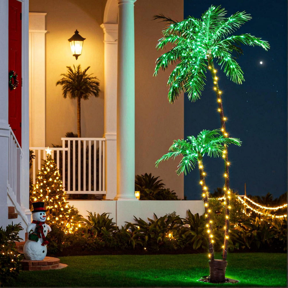 Jingle Jollys Christmas Tree 2.1m LED Lighted Xmas Palm Trees Party Decorations - Homecoze