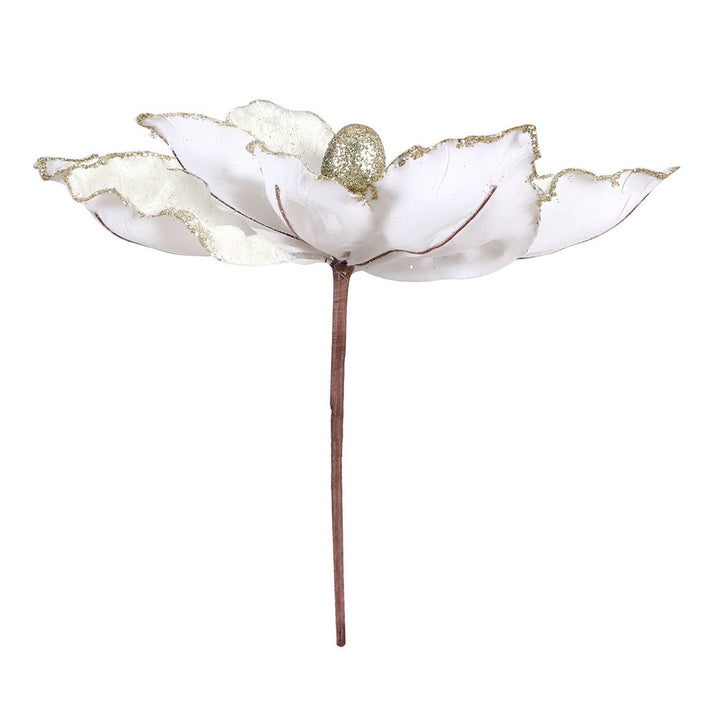 Jingle Jollys 14Pcs Christmas Tree Flower Set Xmas Garland Wreath Magnolia White - Homecoze