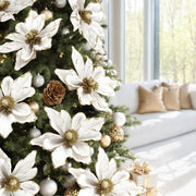 Jingle Jollys 14Pcs Christmas Tree Flower Set Xmas Garland Wreath Magnolia White - Homecoze