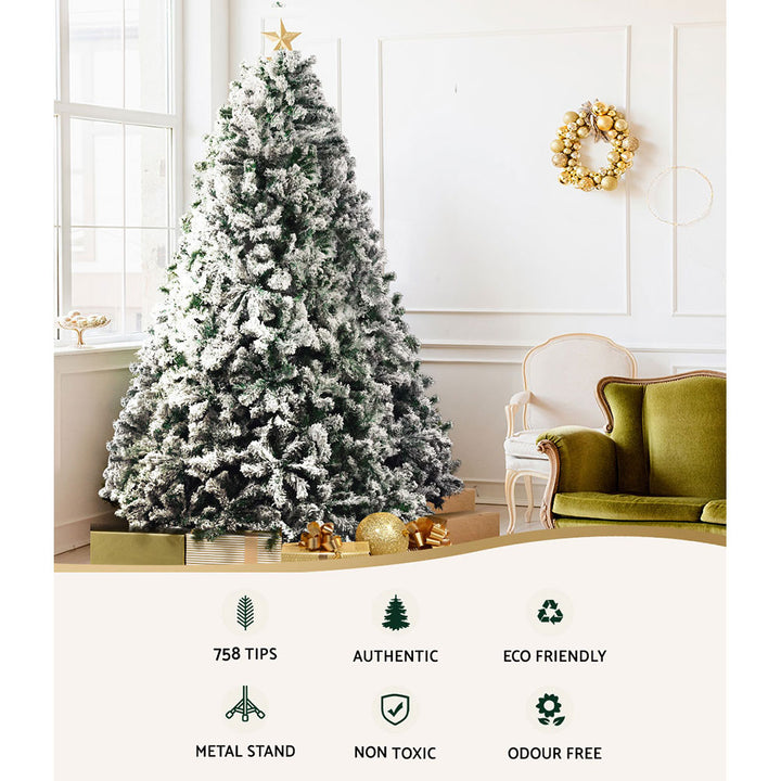 6FT Extra Full Heavy Snow Christmas Tree - 758 Tips Homecoze