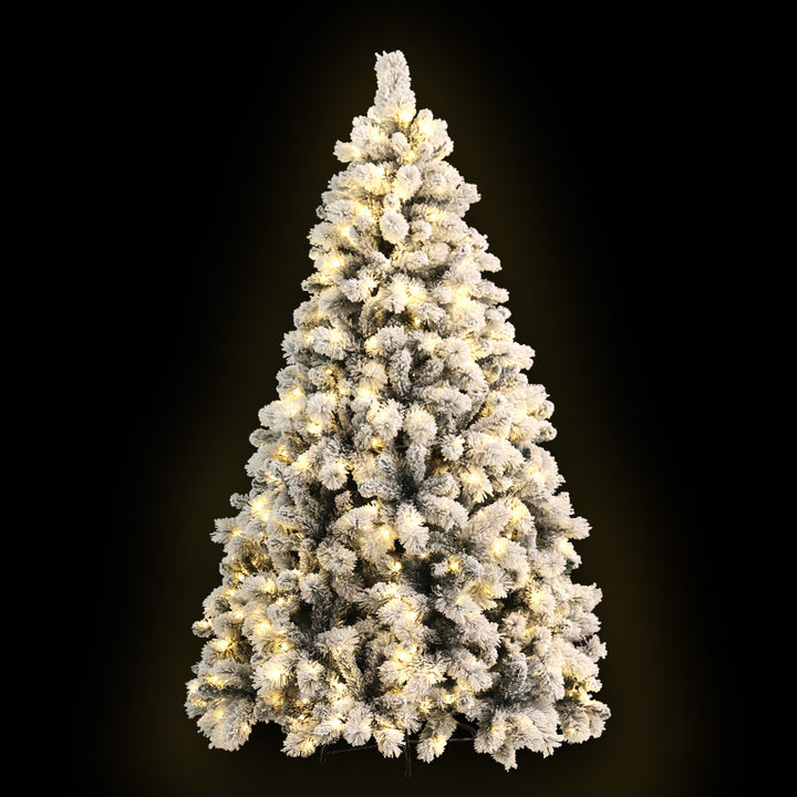 6FT Extra Full Heavy Snow LED Christmas Tree - 781 Tips Homecoze