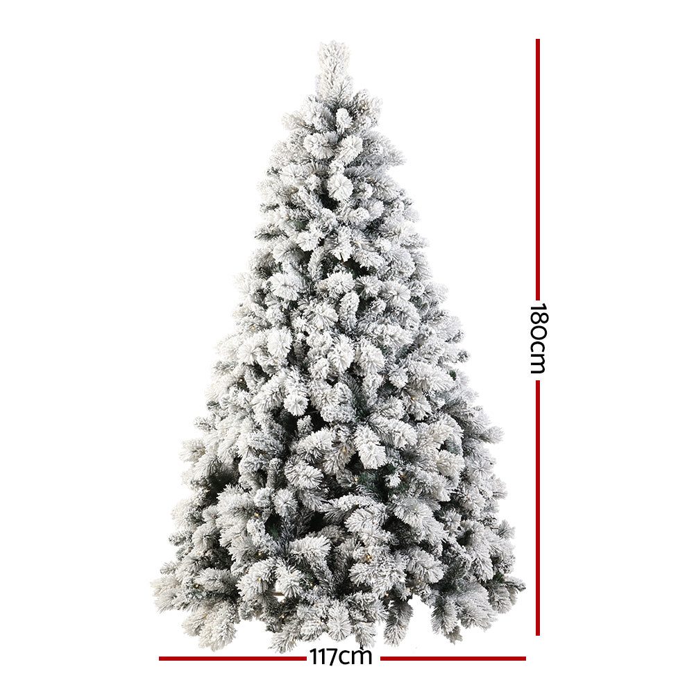 6FT Extra Full Heavy Snow LED Christmas Tree - 781 Tips Homecoze