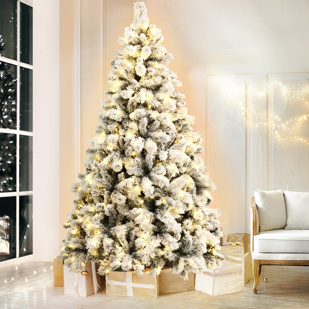 6FT Extra Full Heavy Snow LED Christmas Tree - 781 Tips Homecoze