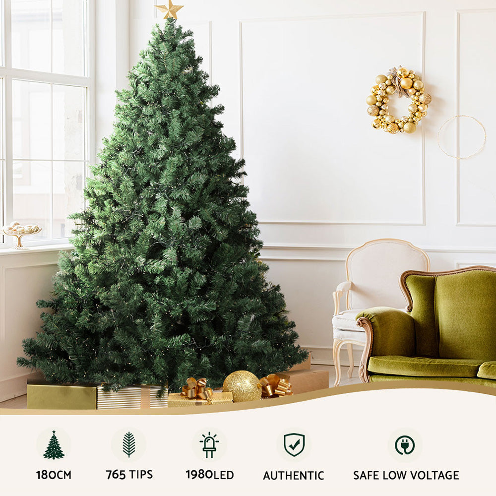 6FT Extra Full Pre-lit LED Christmas Tree - 765 Tips - Homecoze