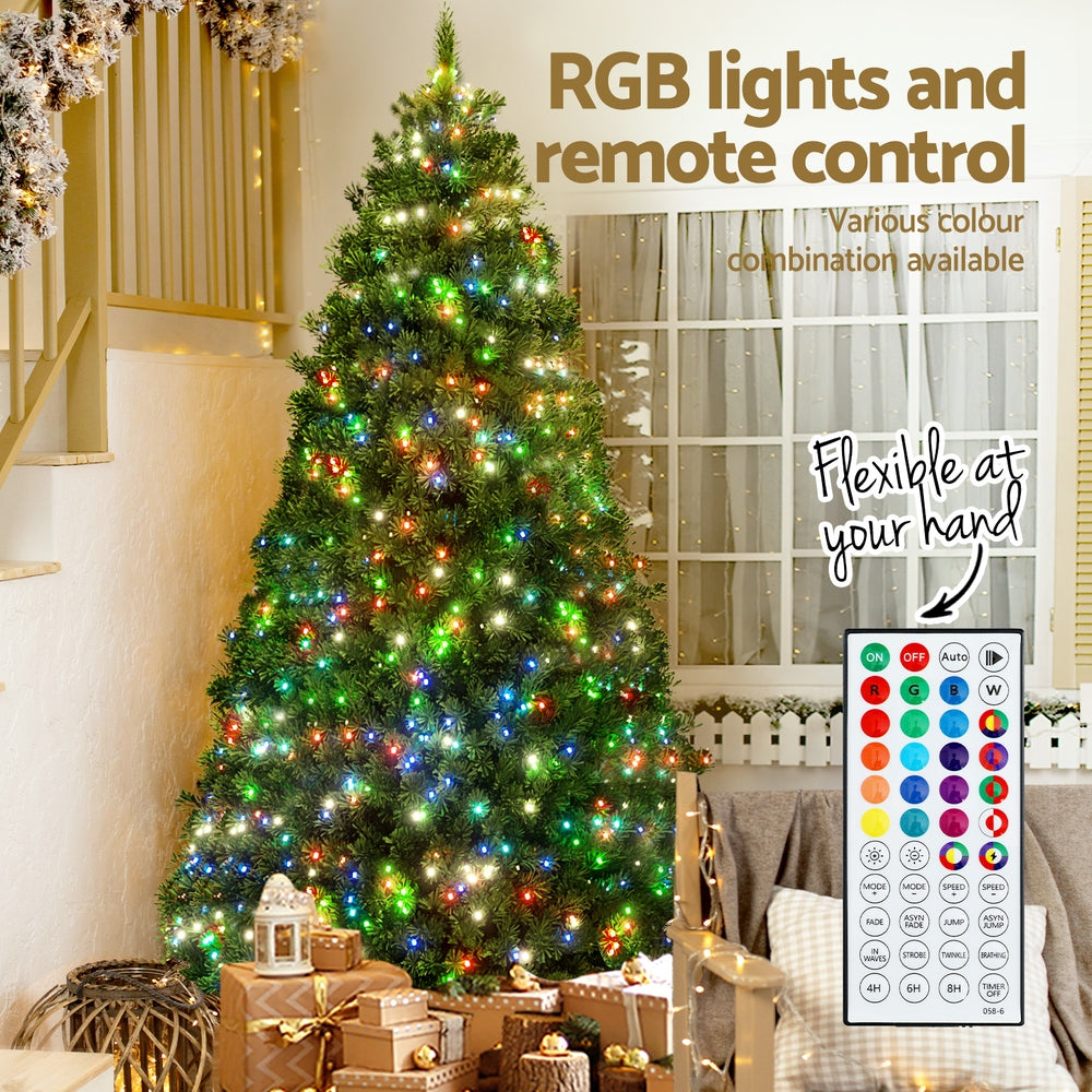 6FT Extra Full Pre-lit RGB Remote LED Christmas Tree - 890 Tips