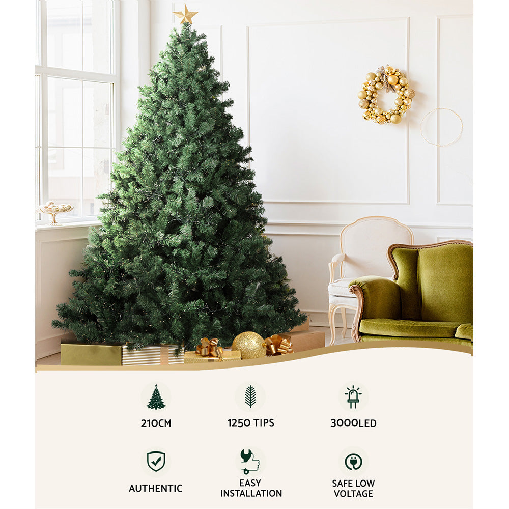 7FT Extra Full Pre-lit LED Christmas Tree - 1250 Tips - Homecoze