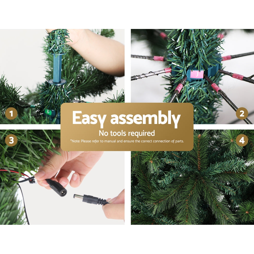 7FT Extra Full Pre-lit Multicolour LED Christmas Tree - 1221 Tips - Homecoze