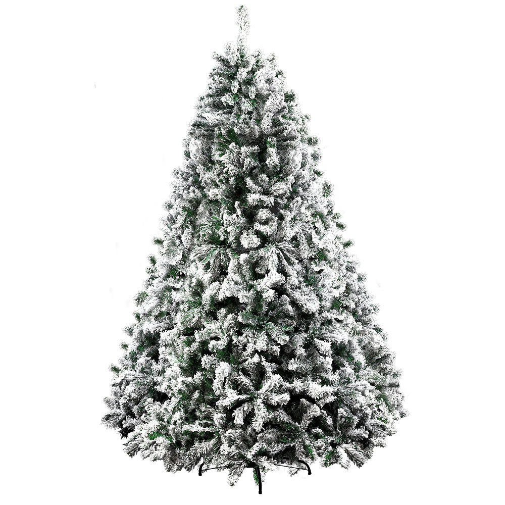 8FT Extra Full Heavy Snow Christmas Tree - 1500 Tips - Homecoze