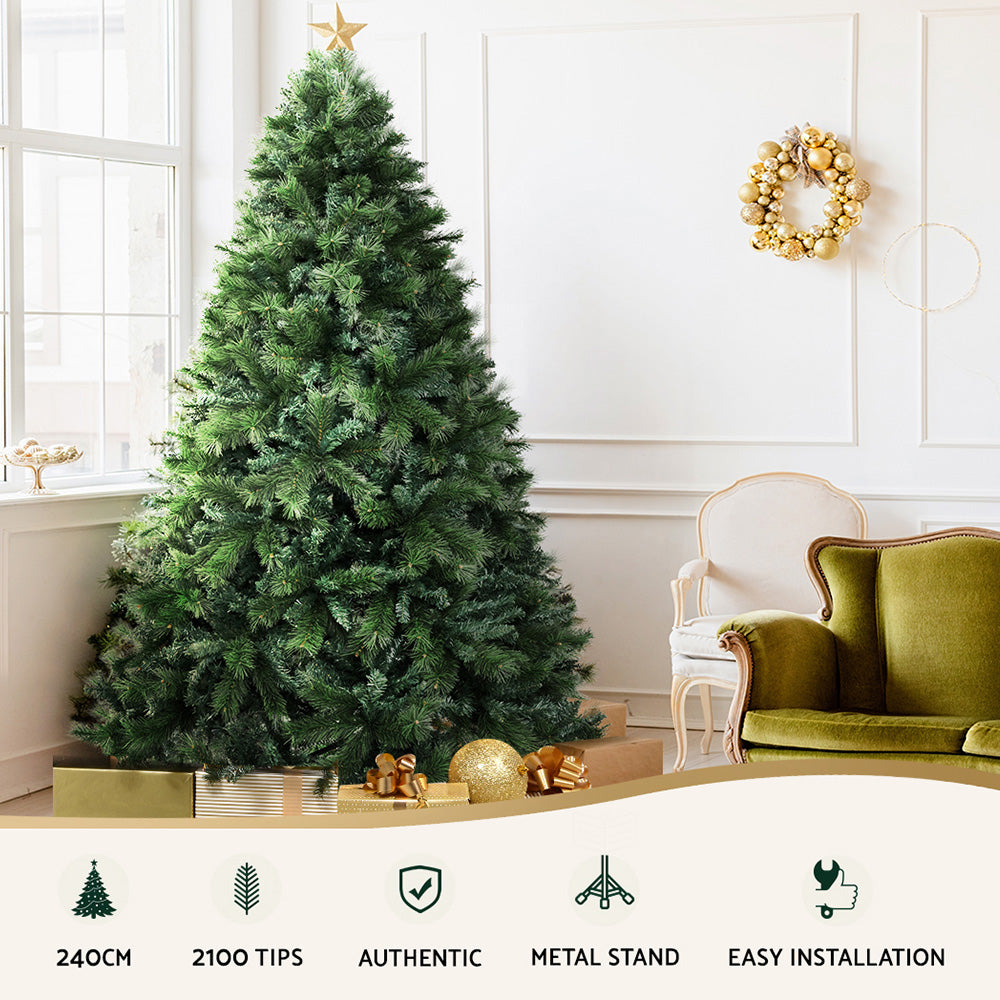 8FT Extra Full Pine-Blend Christmas Tree - 2100 Tips - Homecoze