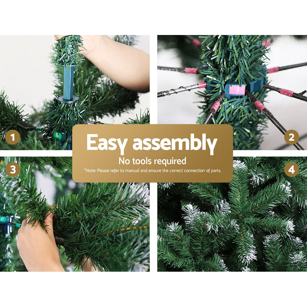 8FT Extra Full Light Snow Christmas Tree - 1500 Tips - Homecoze