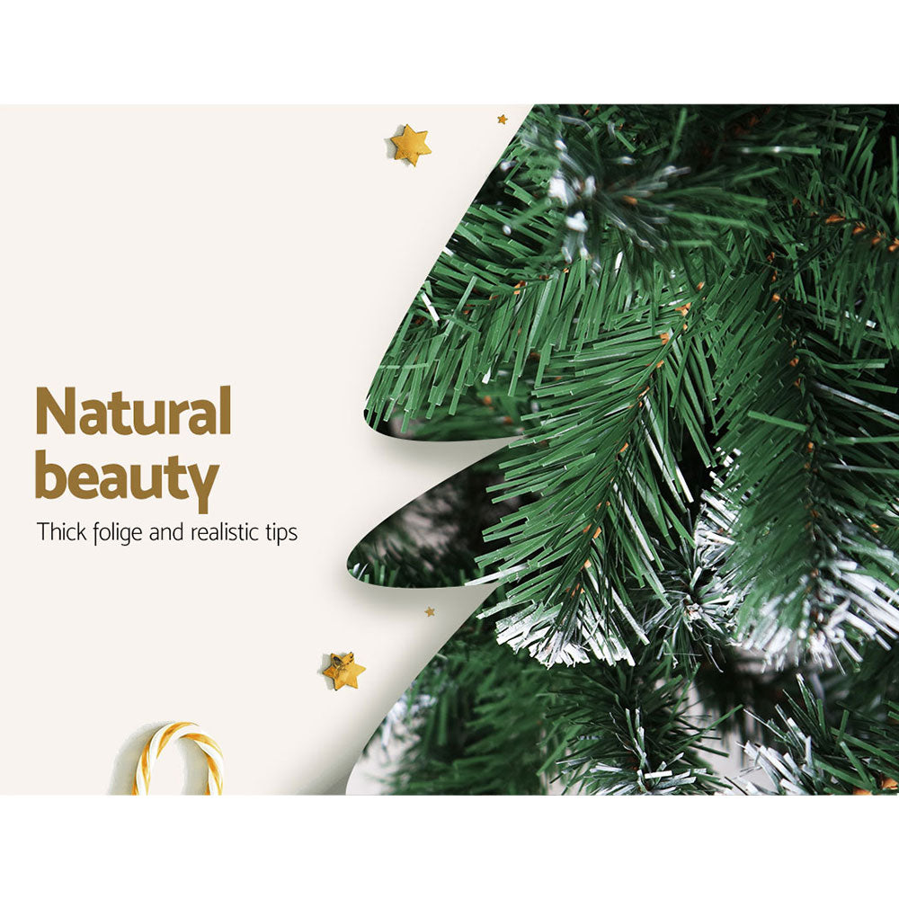 8FT Extra Full Light Snow Christmas Tree - 1500 Tips - Homecoze