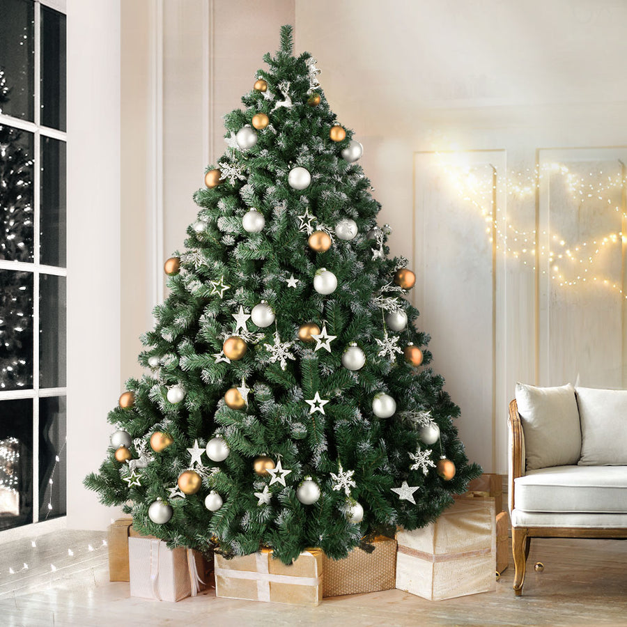 8FT Extra Full Light Snow Christmas Tree - 1500 Tips - Homecoze