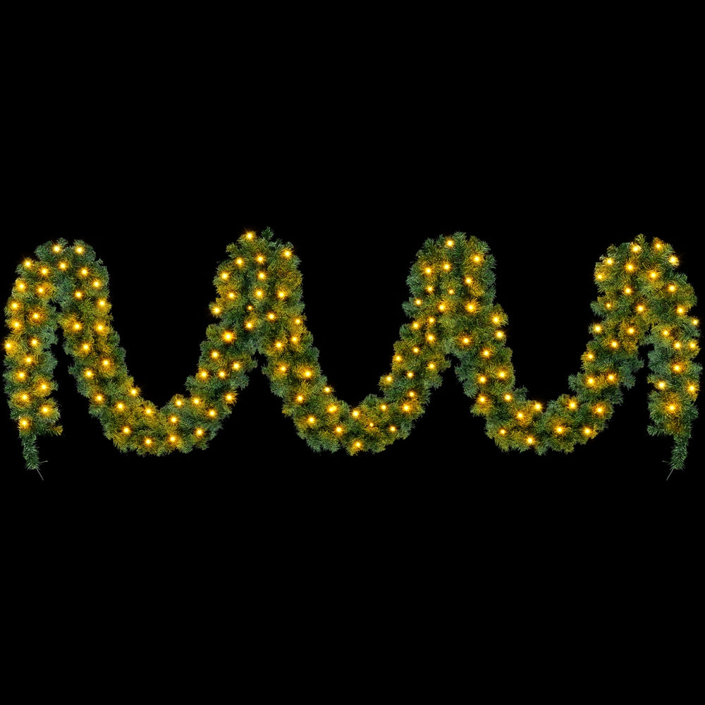 10m Christmas Garland Prelit 160 LED - Warm White - Homecoze