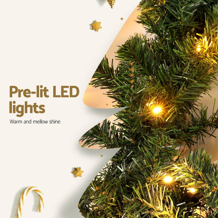 10m Christmas Garland Prelit 160 LED - Warm White