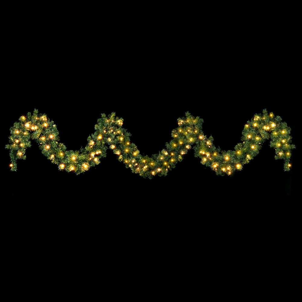 5m Christmas Garland Prelit 100 LED - Warm White - Homecoze