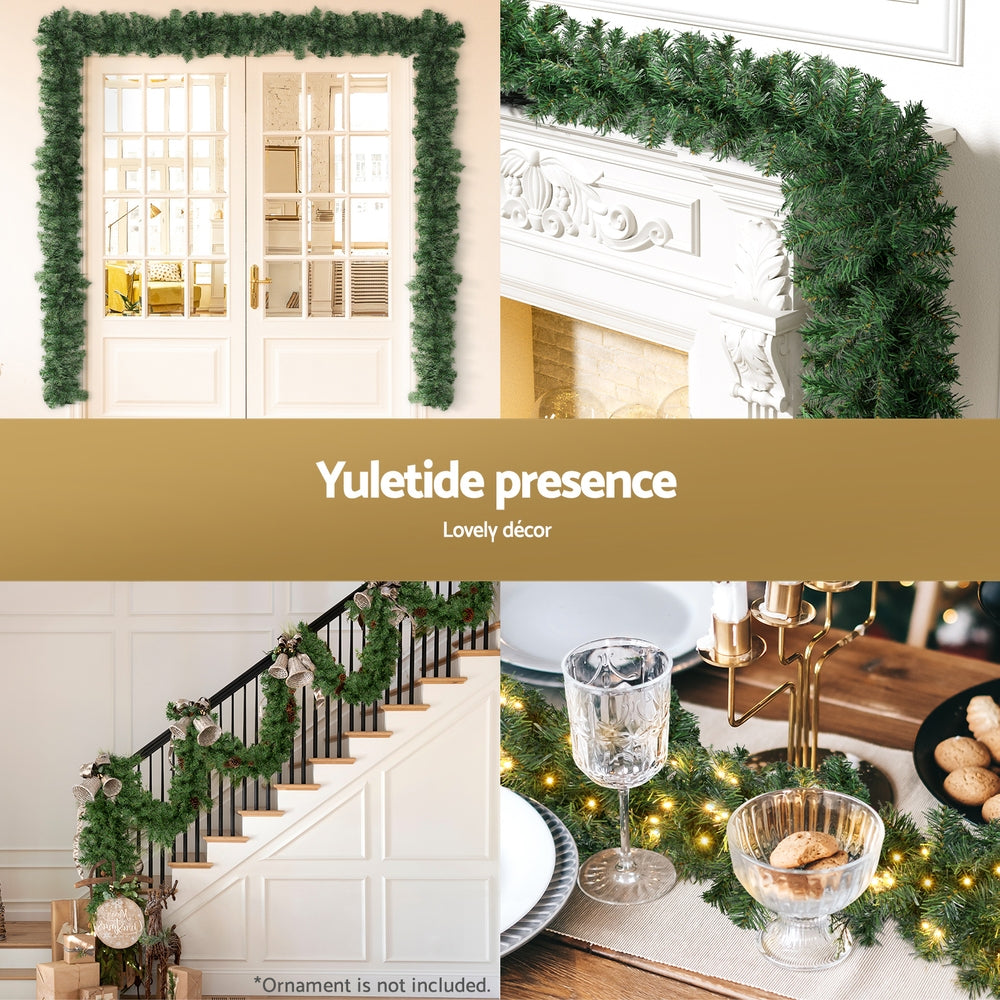 5m Christmas Garland Prelit 100 LED - Warm White - Homecoze
