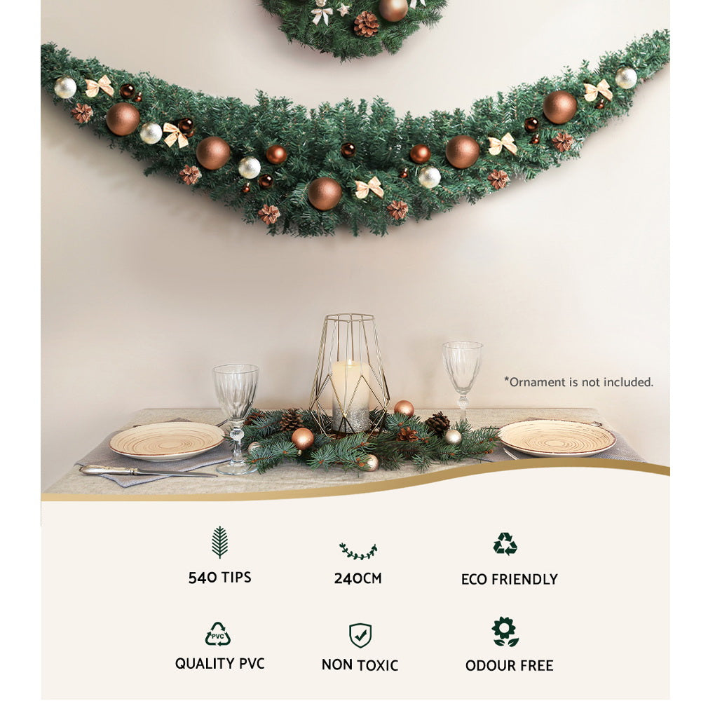 8FT (2.4m) Christmas Garland - Green - Homecoze