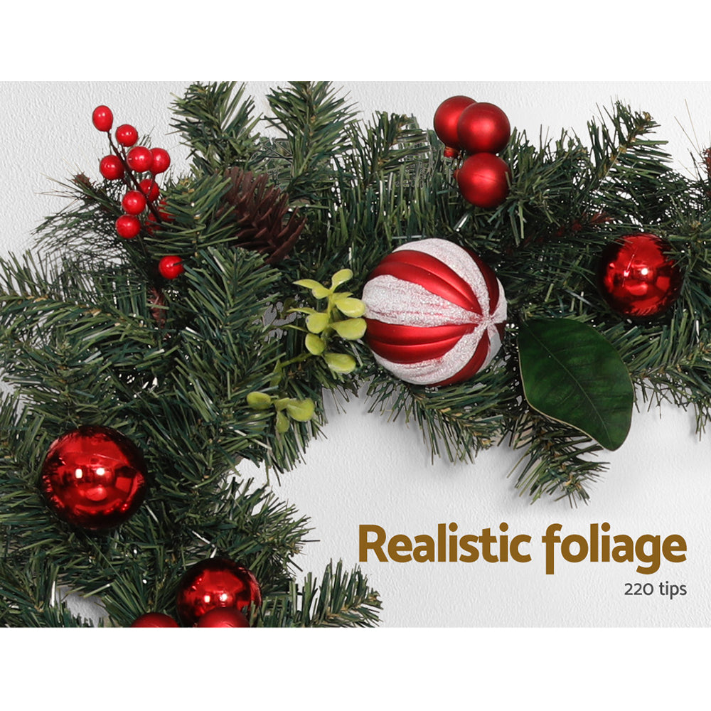 9FT (2.7m) Christmas Garland with Decorations - Homecoze