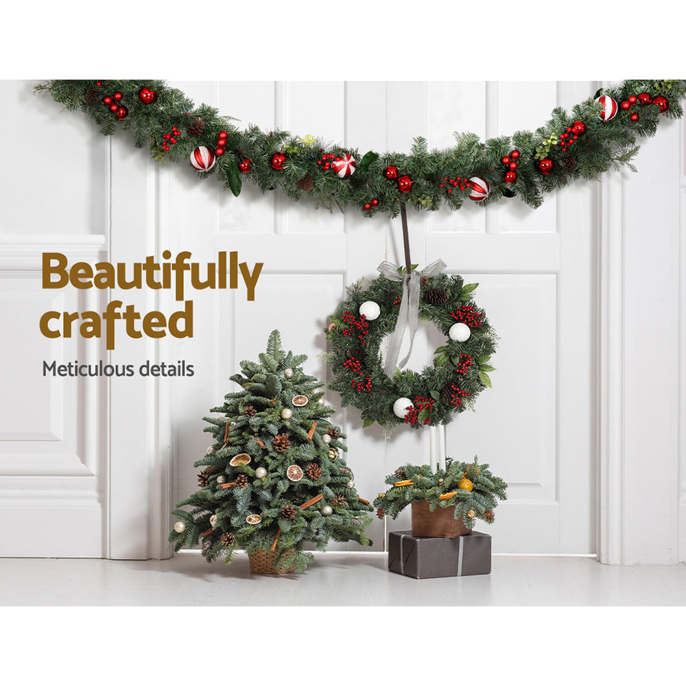 9FT (2.7m) Christmas Garland with Decorations - Homecoze