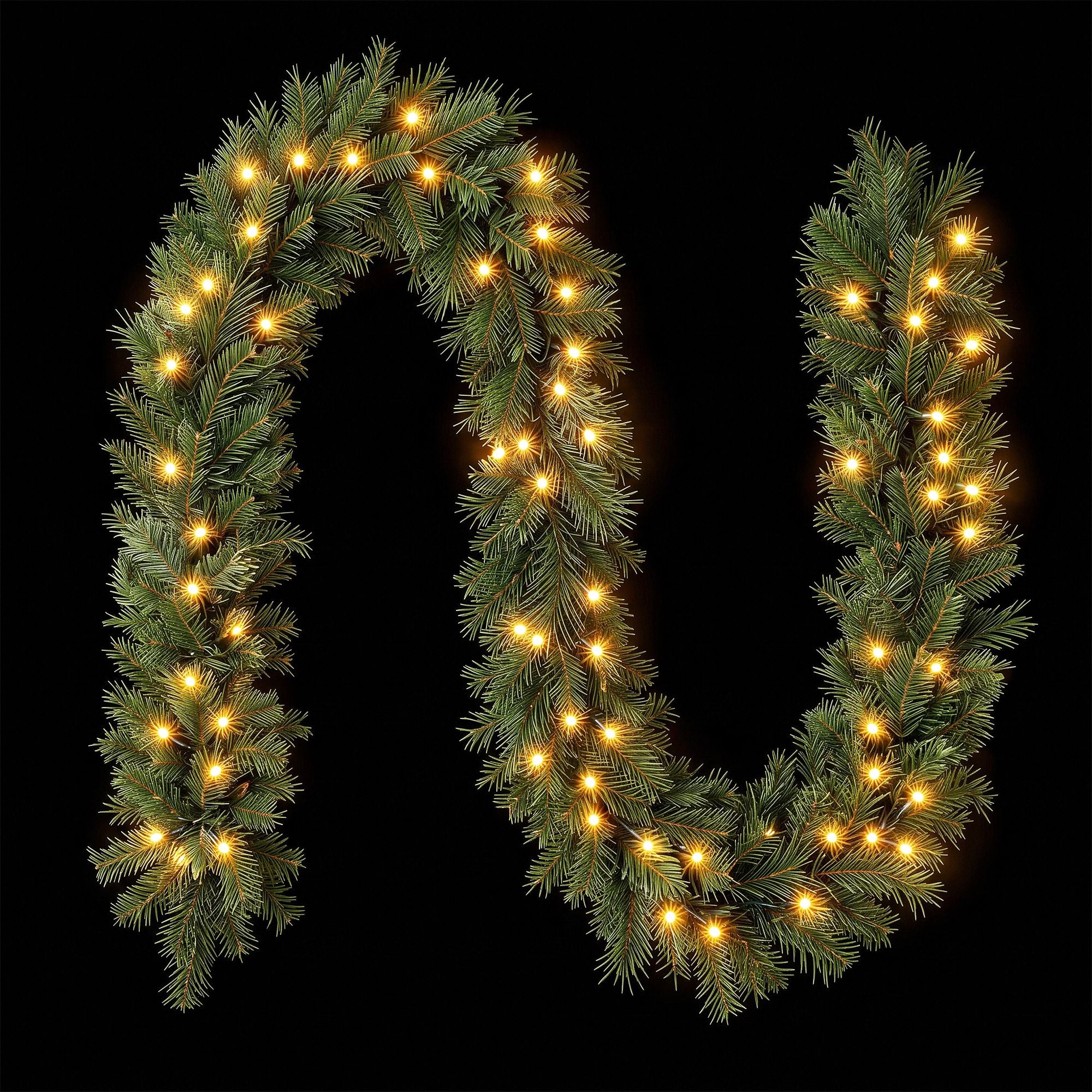 9FT (2.7m) Pre-lit LED Christmas Garland
