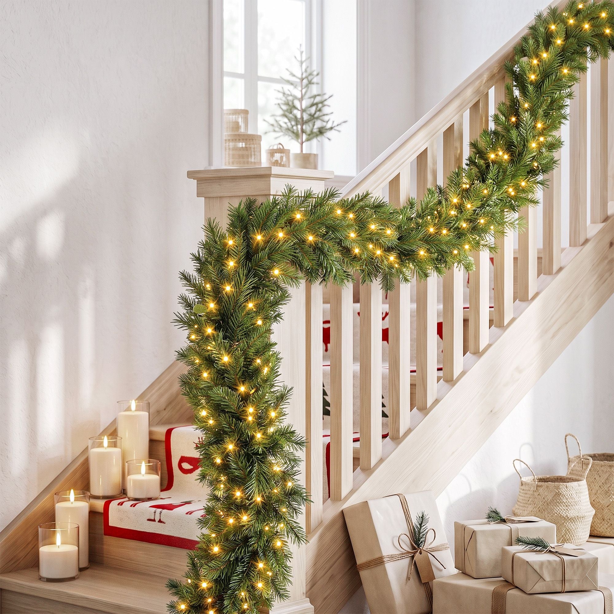 9FT (2.7m) Pre-lit LED Christmas Garland