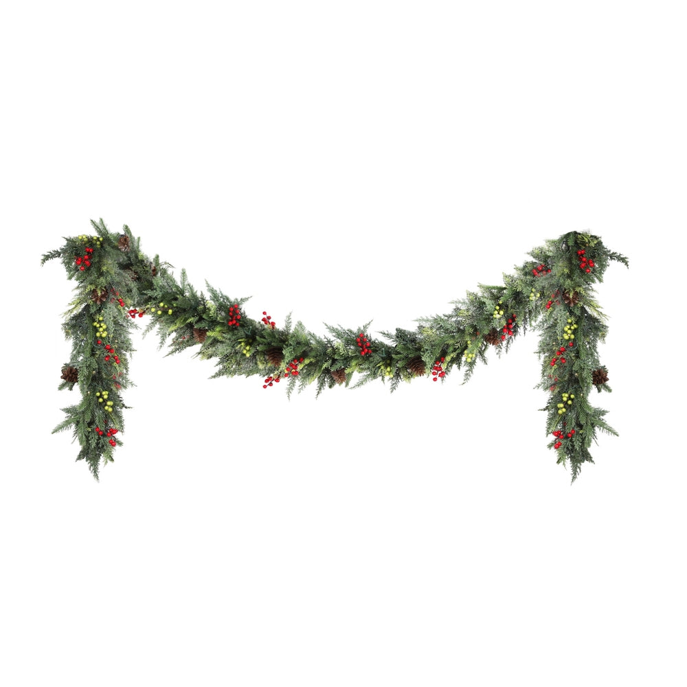 Jingle Jollys 3M Christmas Garland Pre-lit LED with Pine Cones Xmas Decor Green - Homecoze