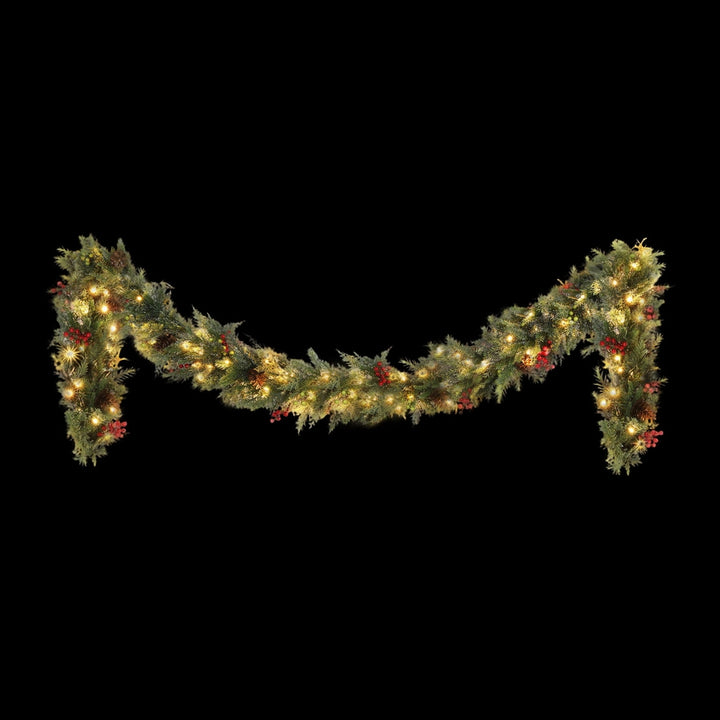 Jingle Jollys 3M Christmas Garland Pre-lit LED with Pine Cones Xmas Decor Green - Homecoze