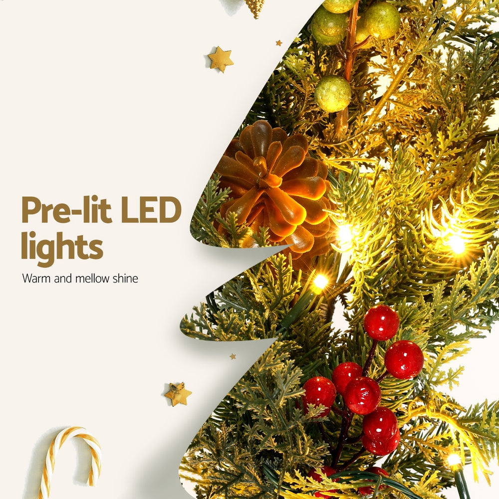 10FT (3m) Pre-lit LED Decorated Christmas Garland