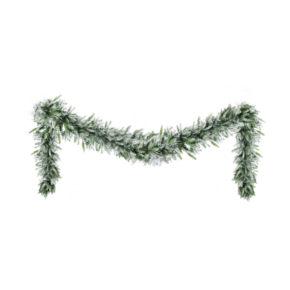 Jingle Jollys 3M Christmas Garland Pre-lit LED Lights Snow Frosted Tips Decor - Homecoze