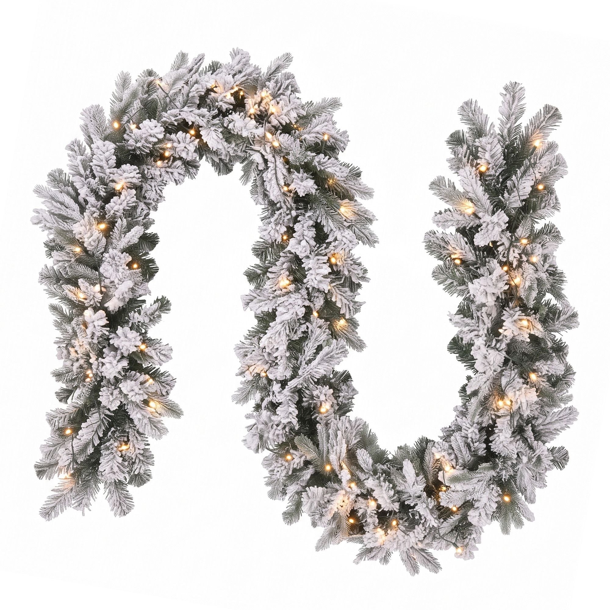 6FT (1.8m) Pre-lit LED Snow Flocked Christmas Garland