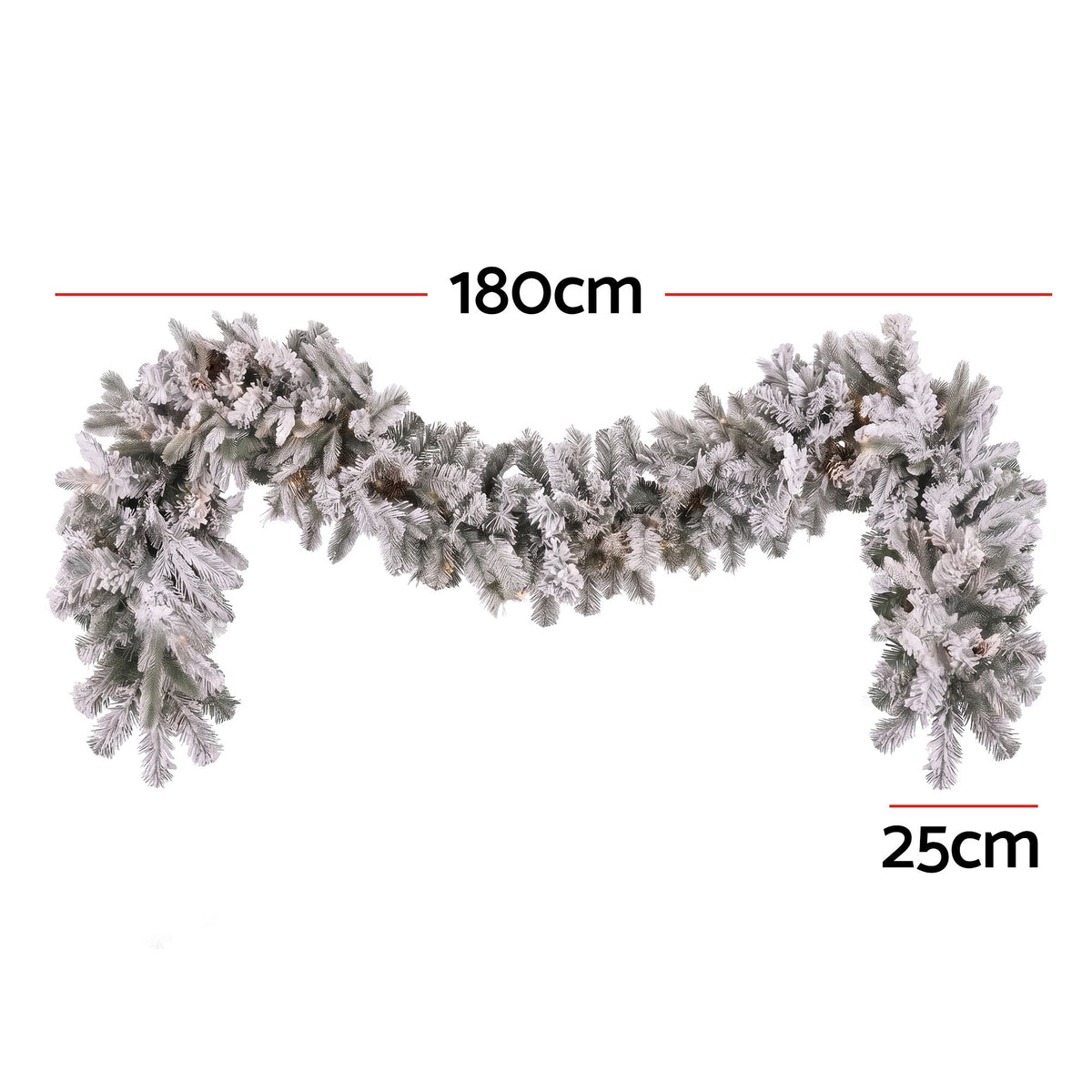 6FT (1.8m) Pre-lit LED Snow Flocked Christmas Garland