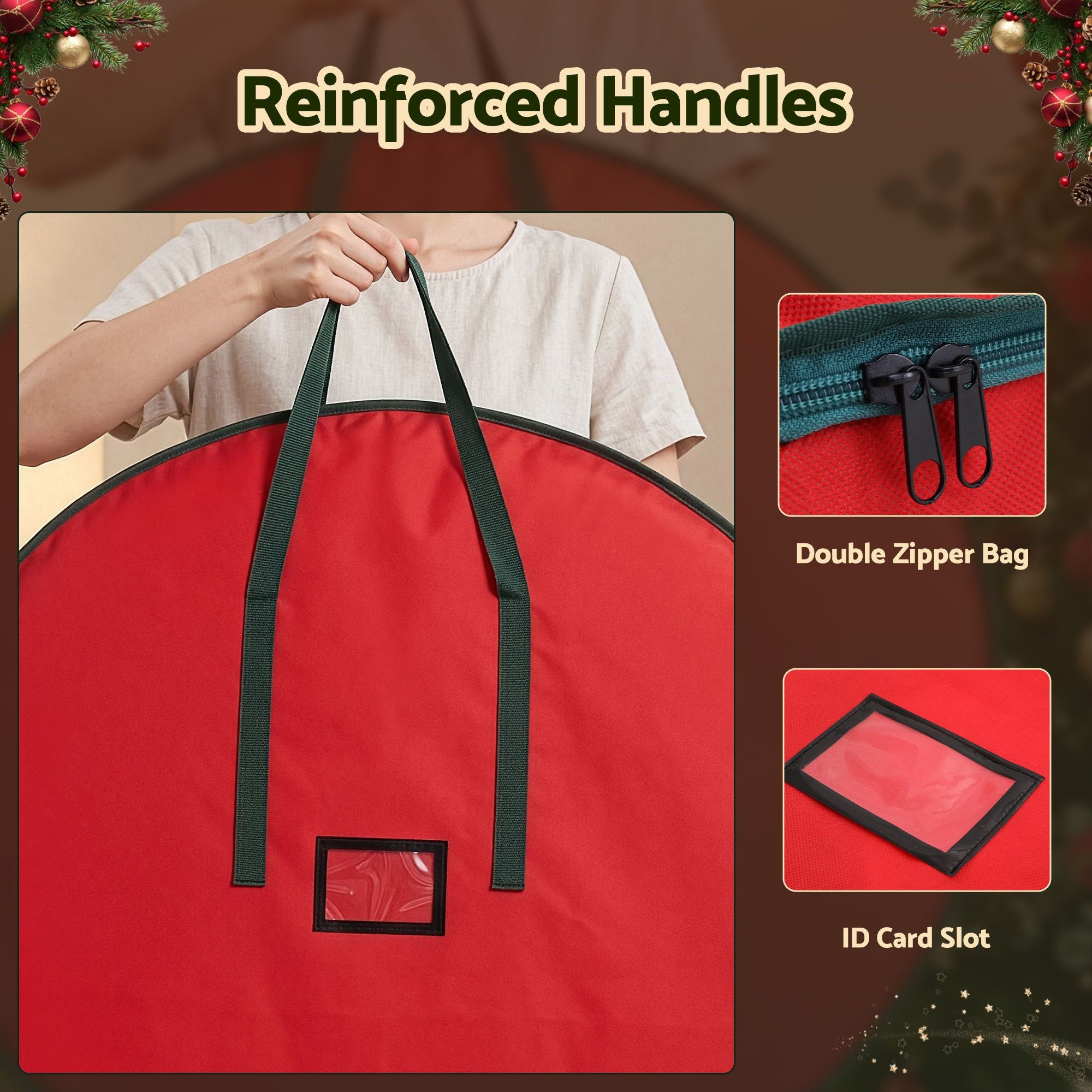 Christmas Wreath & Garland Storage Bag 90cm - Red